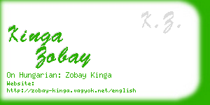 kinga zobay business card